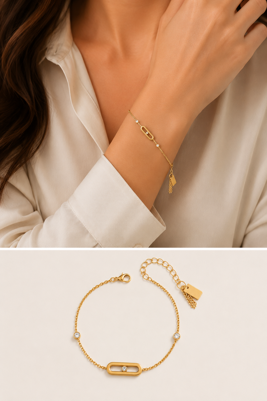 Minimal Gold Crystal Bracelet