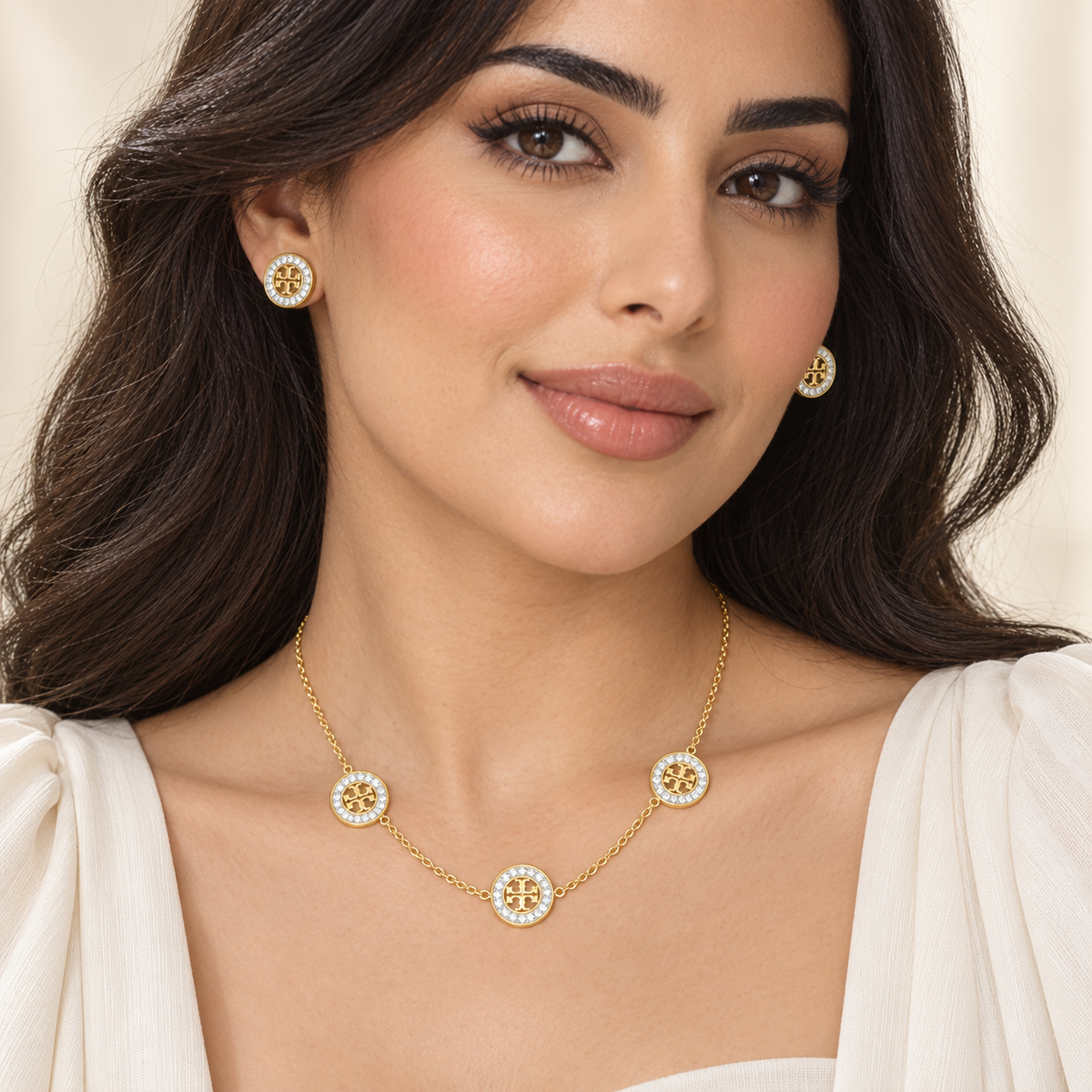 Gold-Tone Three-Medallion Jewelry Set