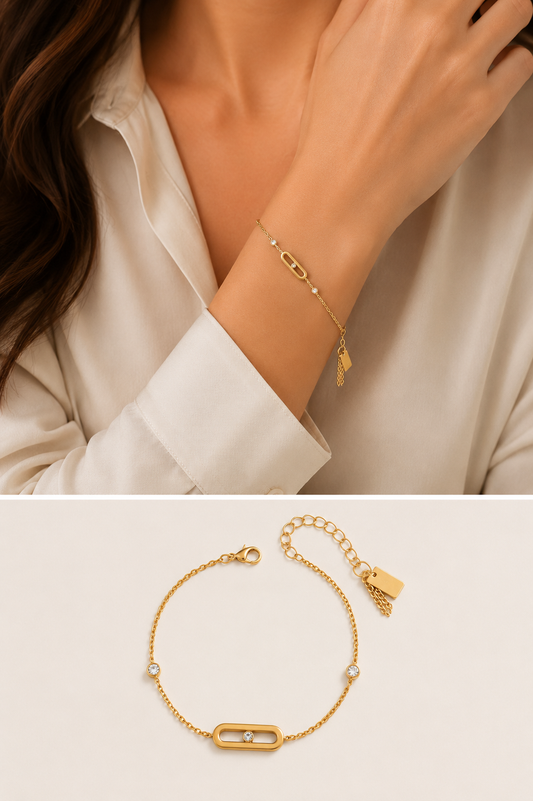 Minimal Gold Crystal Bracelet