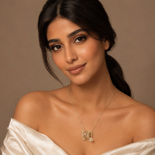 Gold-Tone Interlocking Rings Necklace