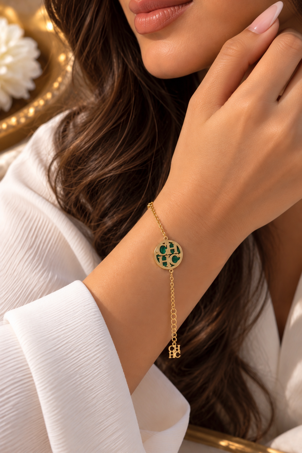 Green CH Medallion Bracelet