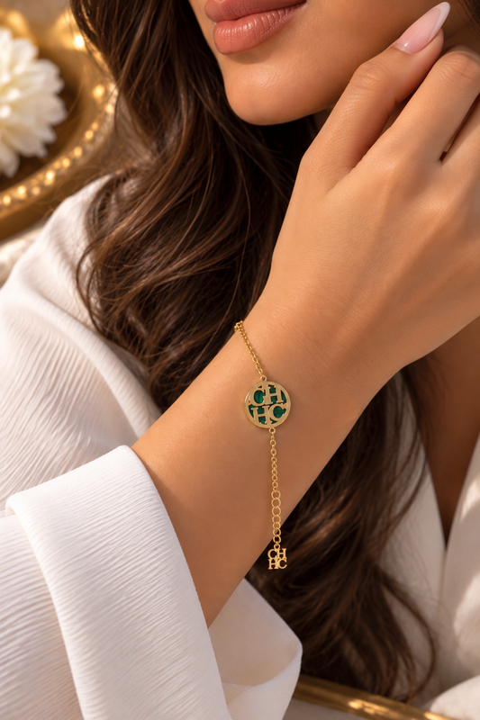 Green CH Medallion Bracelet