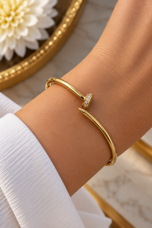 Crystal Nail Cuff Bracelet