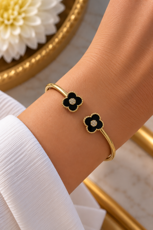 Black Clover Open Cuff Bracelet