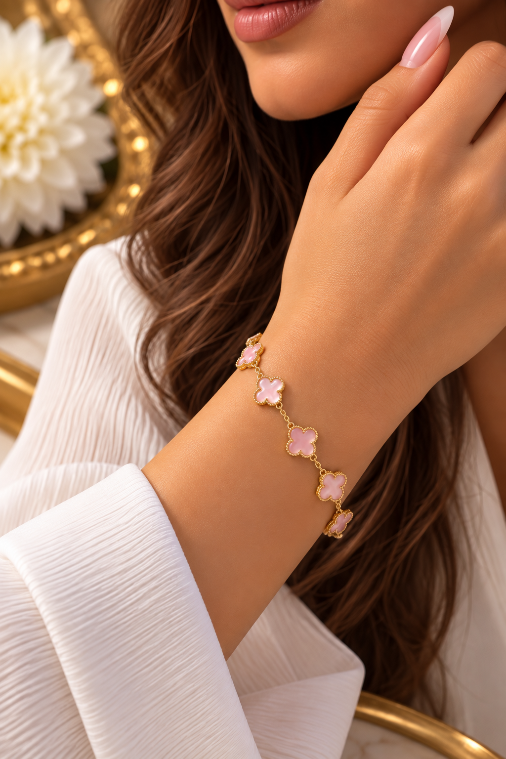 Blush Pink Clover Bracelet